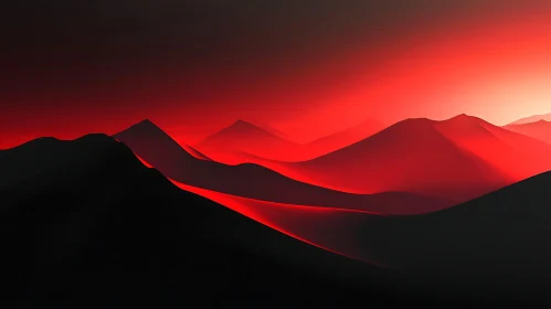 Crimson Peaks: An Abstract Mountain View