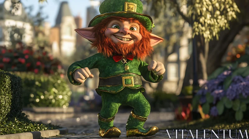 Happy Leprechaun Celebrates St. Patrick's Day AI Image