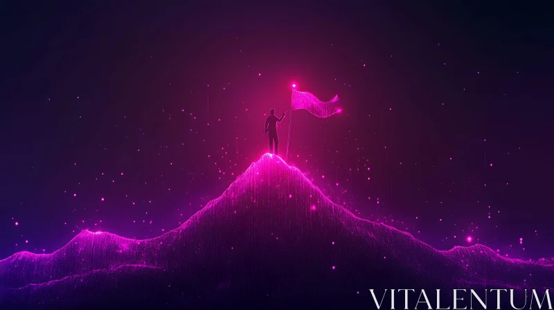 AI ART Magenta Mountain Success