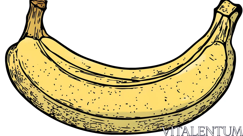 Illustration of a Fresh Banana AI Image