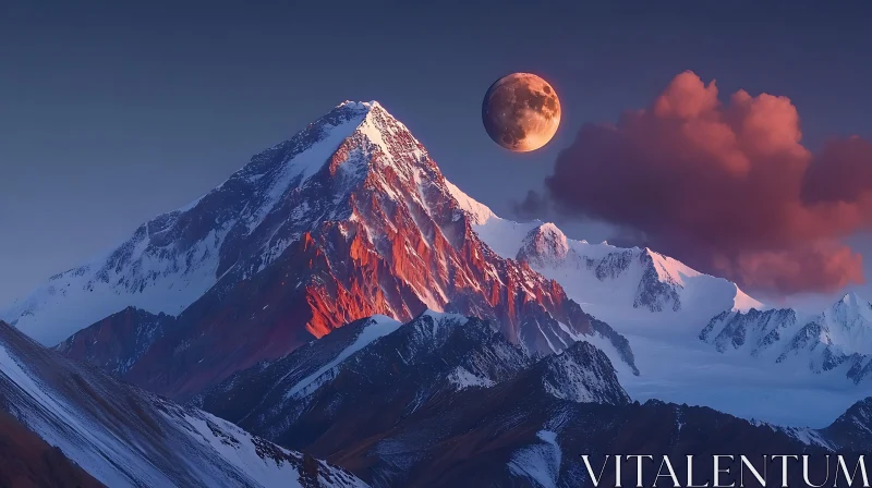 AI ART Moonlit Mountain Majesty