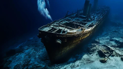 Wreckage of a Ship at the Bottom of the Ocean