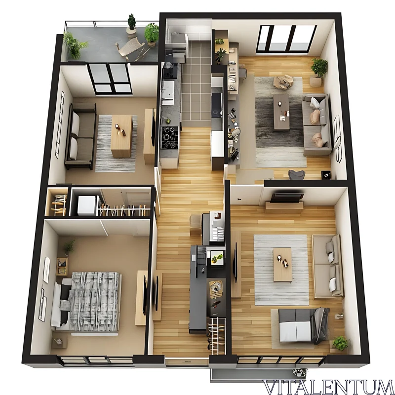 AI ART Contemporary Apartment Layout