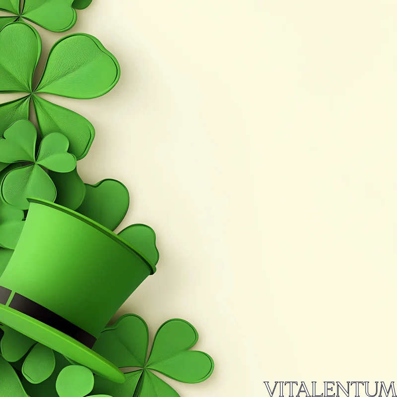 AI ART Lucky Green Hat with Shamrocks