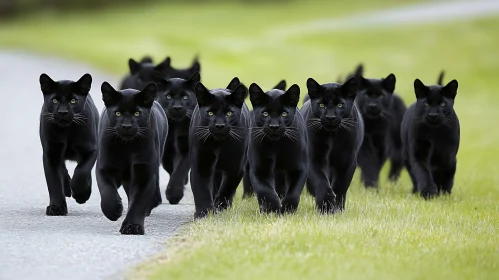 A Group of Black Panthers Walking
