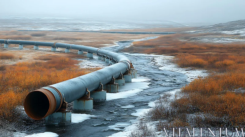 AI ART Winter River Crossing Pipeline