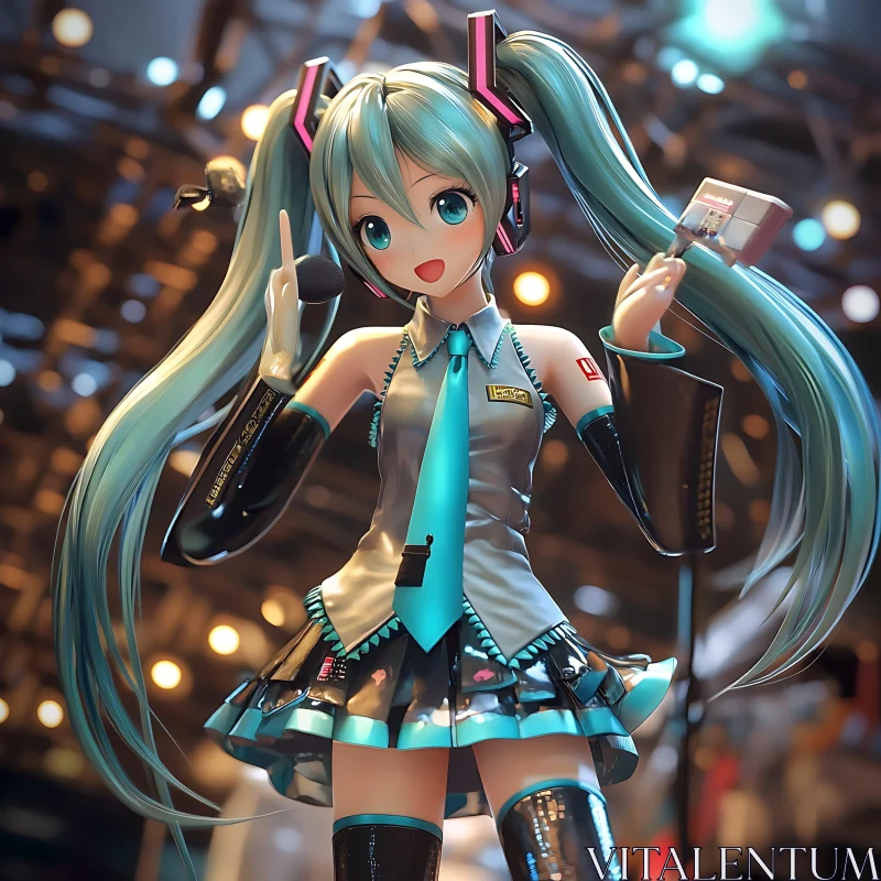 AI ART Vibrant Anime Figure at Concert