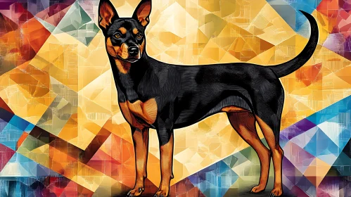 Colorful Geometric Dog Illustration