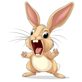 Cartoon Rabbit Yelling