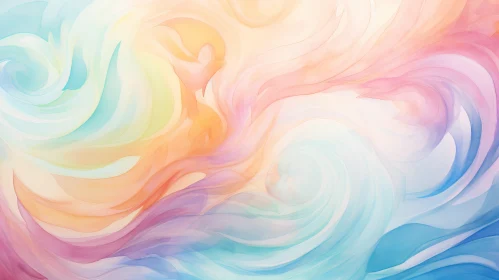 Abstract Multi-Colored Swirled Cloud Background Art