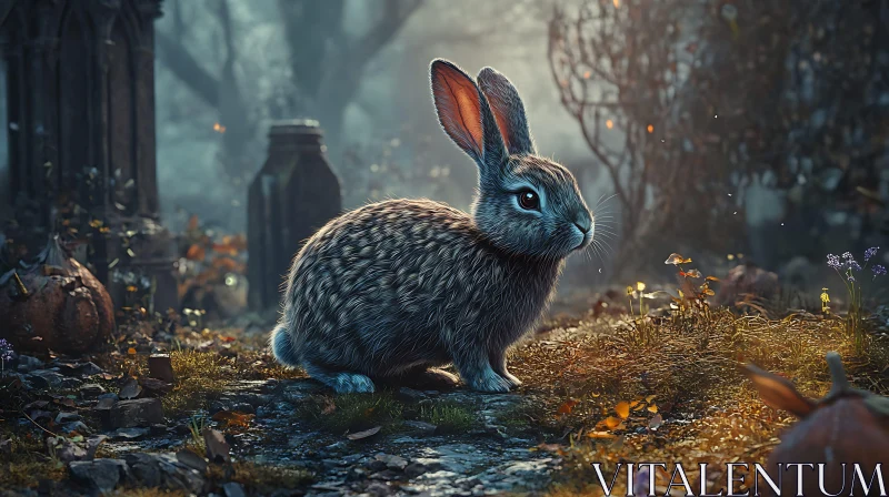 AI ART Rabbit in the Woods