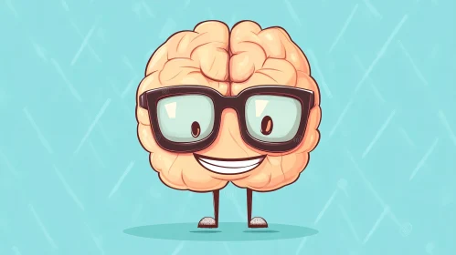 Funny Brain Character Illustration