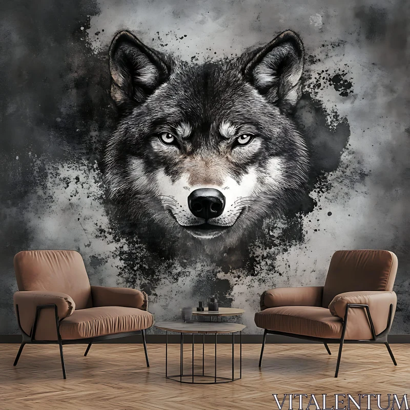 AI ART Majestic Wolf Interior Art