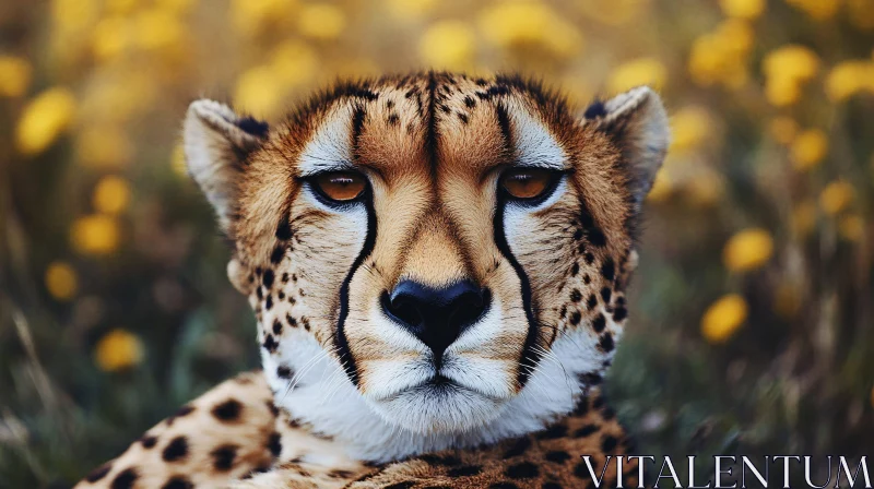 Close-up of Cheetah Face AI Image