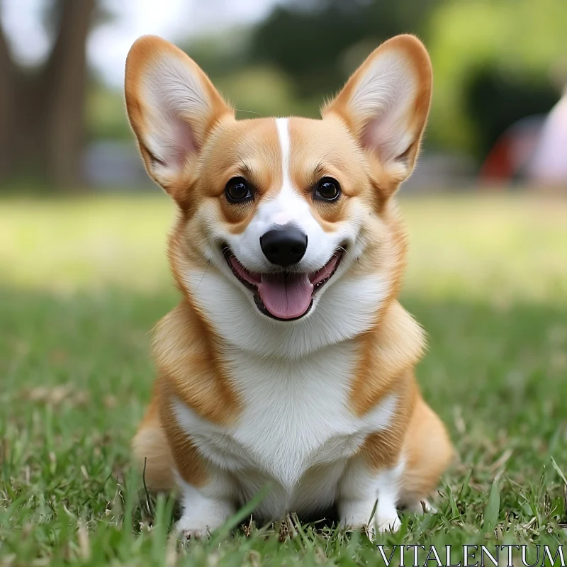 Charming Corgi Outdoors AI Image