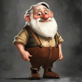 Cartoon Style Old Man Illustration