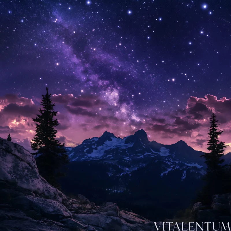 AI ART Starry Mountain Landscape