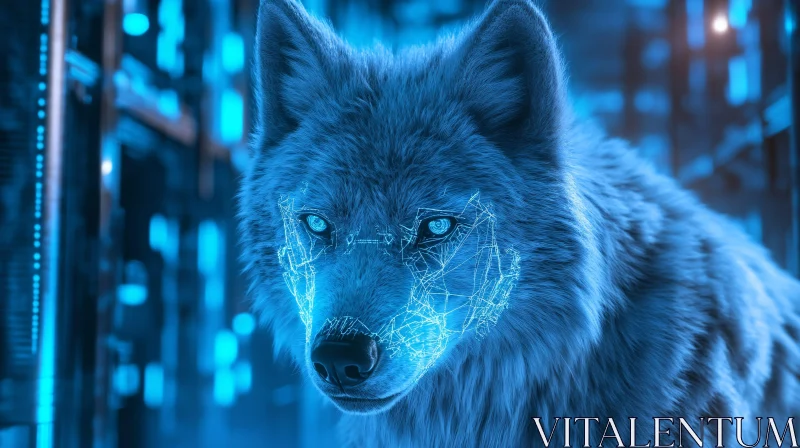 AI ART Techno Wolf: A Fusion of Nature and Technology