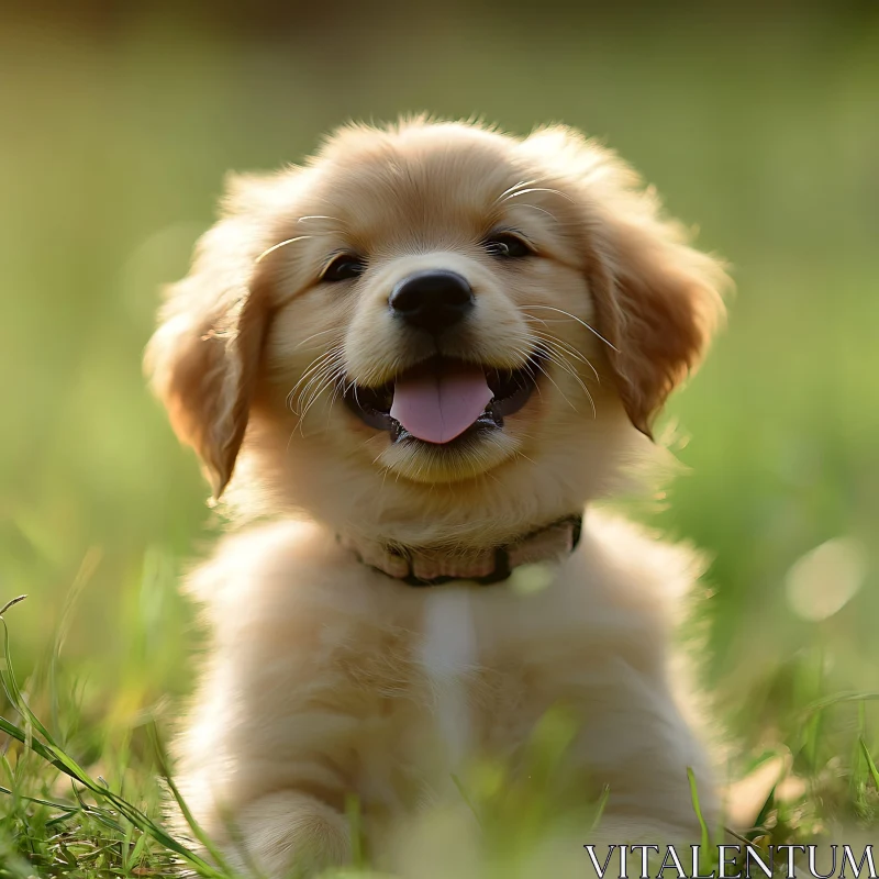 Adorable Golden Retriever Puppy AI Image