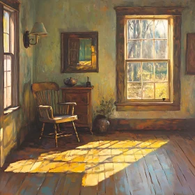 Warm Room with Sunlight and Chair