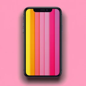 Colorful Stripes on Mobile Phone Screen