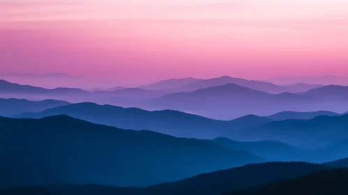 Layers of Mountains in Serene Blue