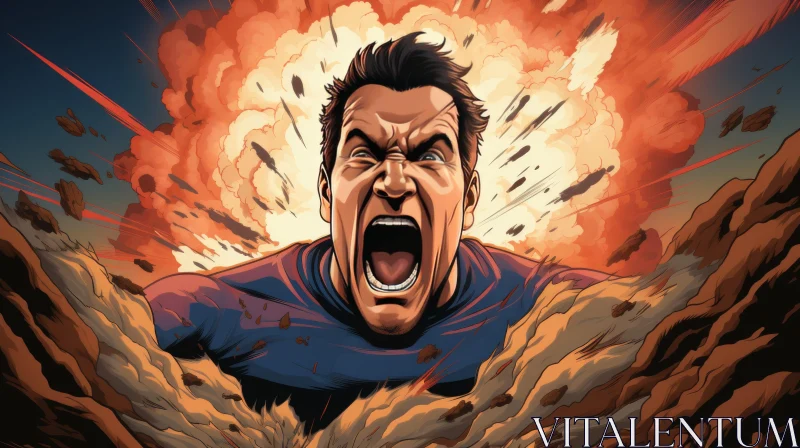 Superman in Action - Detailed Character Illustration AI Image