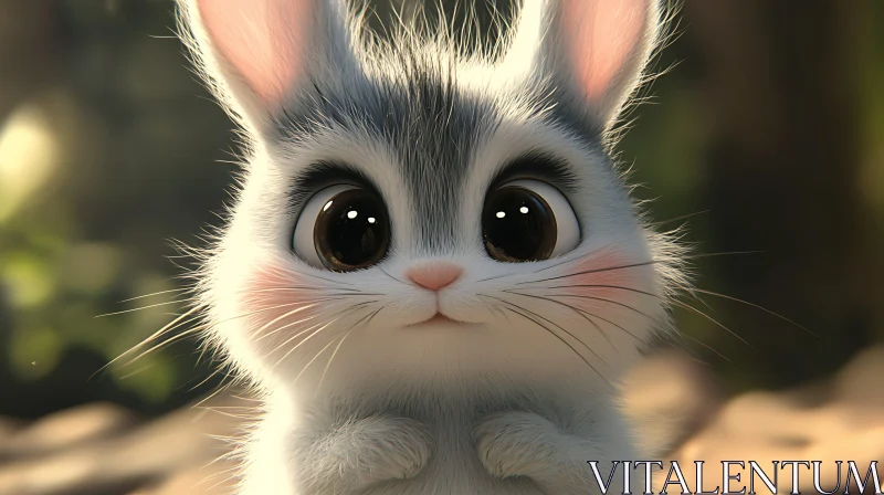 Charming Bunny Face: An Animal Close-Up AI Image