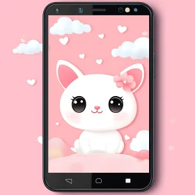 Adorable Pink Rabbit Illustration