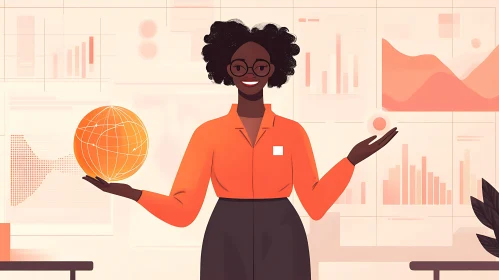 Business Analytics Presentation with Woman