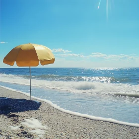 Peaceful Beach Umbrella by the Sea