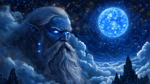 Fantasy Giant in the Starry Night