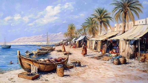 Seaside Bazaar Painting