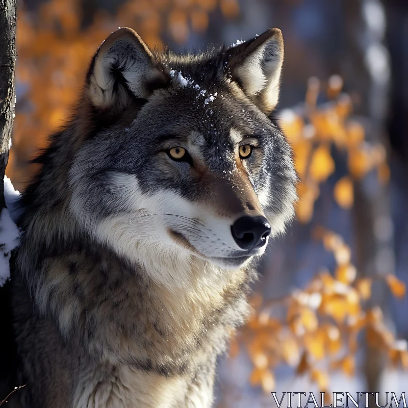 Winter Wolf Portrait AI Image