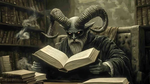 Horned Demon Studies Ancient Texts