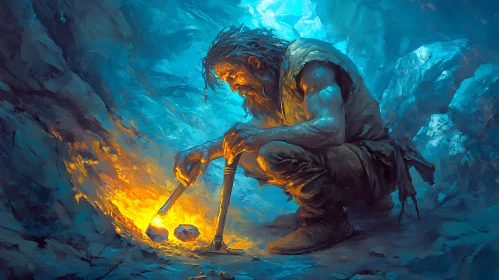 Cave miner with tools