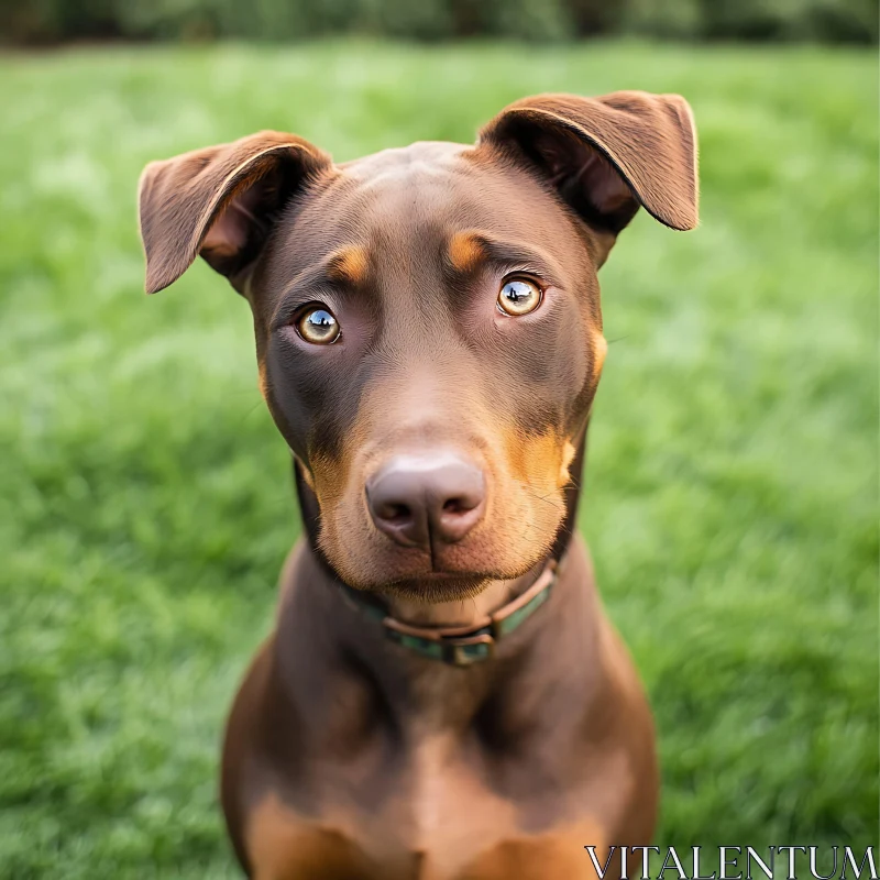 AI ART Expressive Dog Close-up on Lush Grass