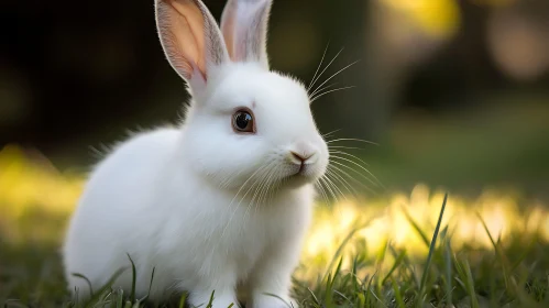 Gentle Bunny in Grassy Field