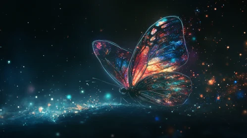 Mystical Butterfly with Luminous Wings