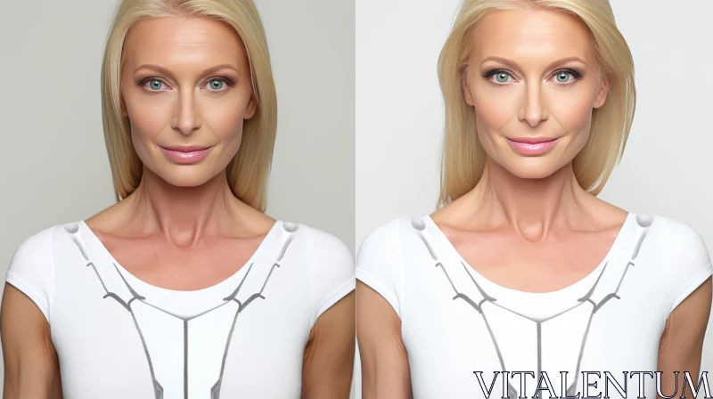 Virtual Reality Cosmetic Transformation of a Young Woman AI Image