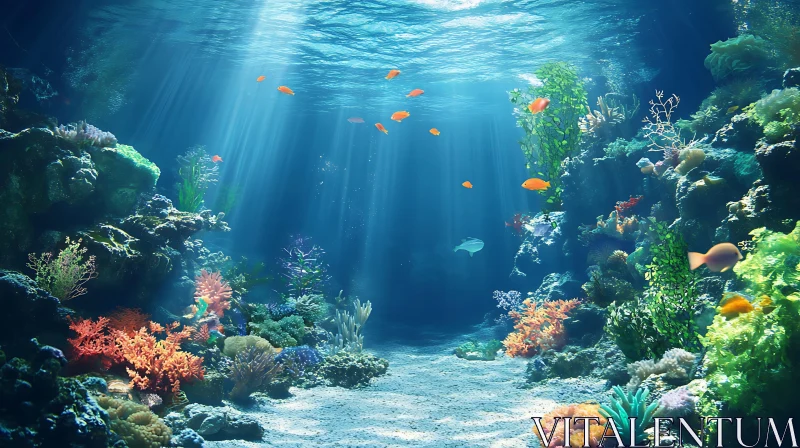 AI ART Underwater Coral Reef Ecosystem with Fish