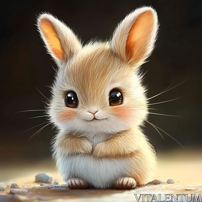 Charming Bunny with Big Eyes AI Image