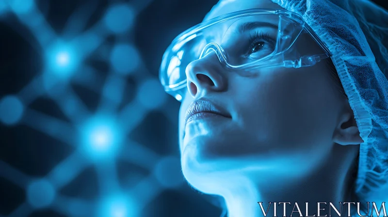 Woman in Safety Glasses AI Image