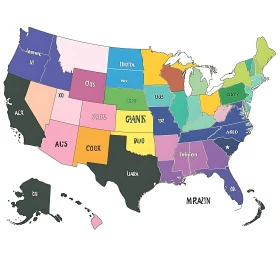 Artistic United States Map