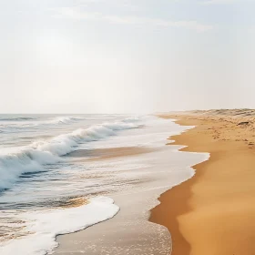 Seascape with Gentle Waves and Beach