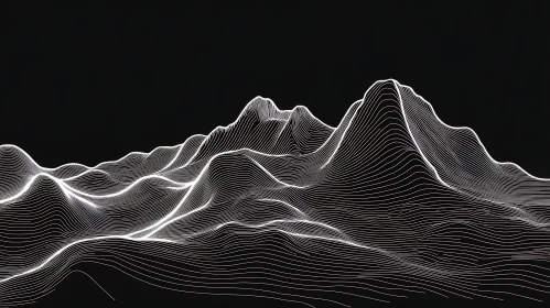 Monochrome Abstract Mountain Range