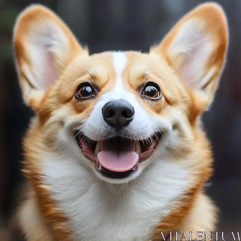 Happy Corgi Close-Up AI Image