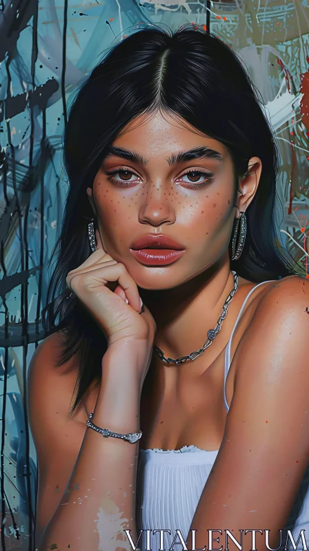 AI ART Kylie Jenner Abstract Art Portrait