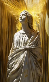 Golden Rays Over Majestic Sculpture