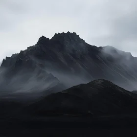 Misty Mountain Range: A Monochrome Vision